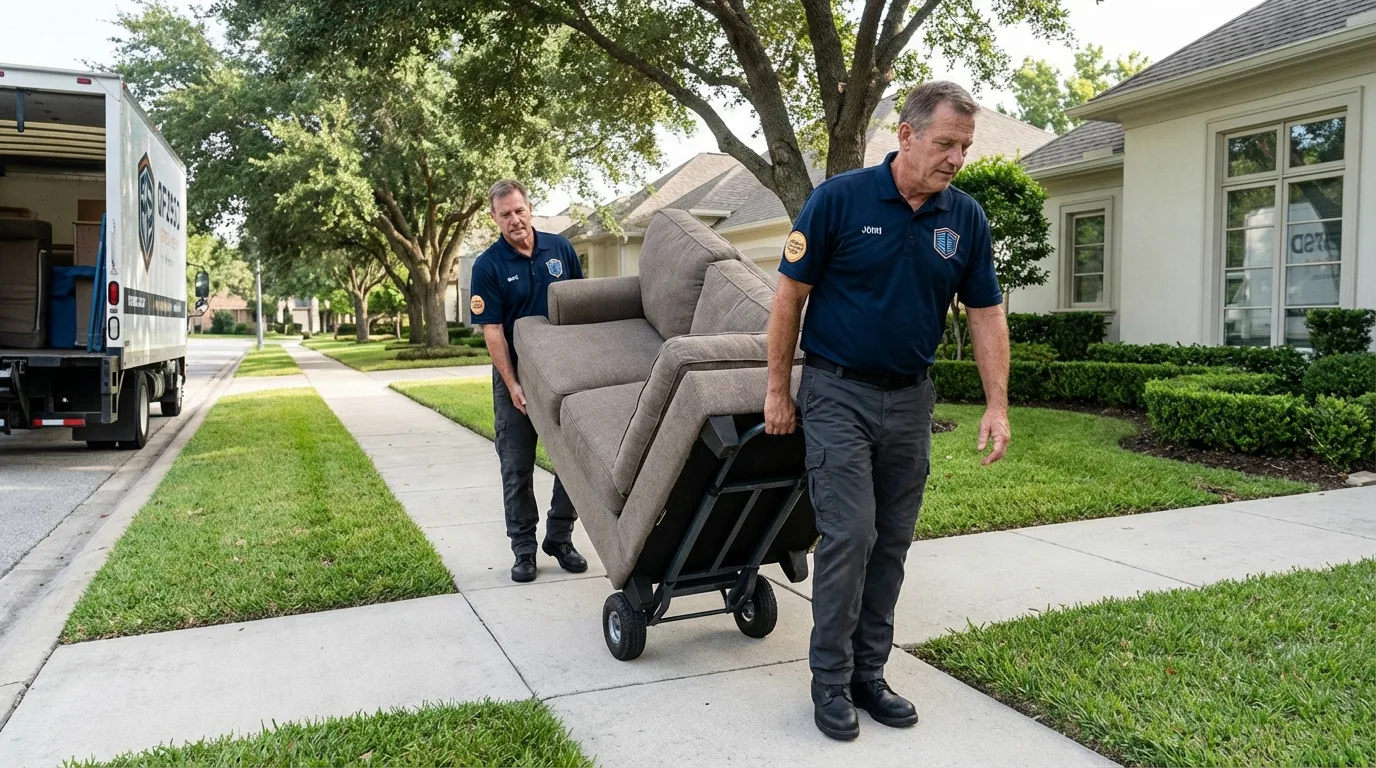 Local residential moving crew loading furniture in New Plymouth, ID
