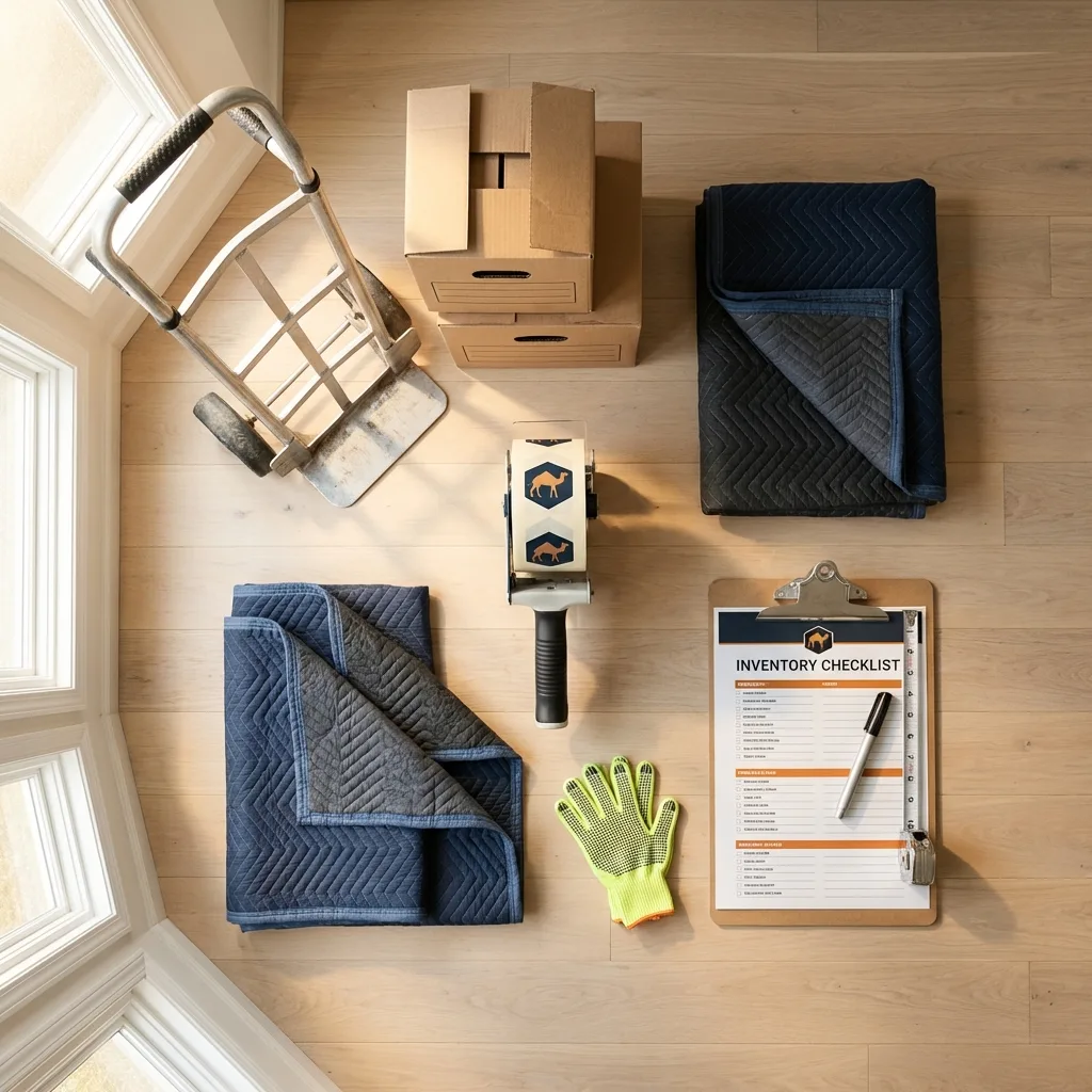 Professional moving supplies and packing materials layout for New Plymouth residential relocations