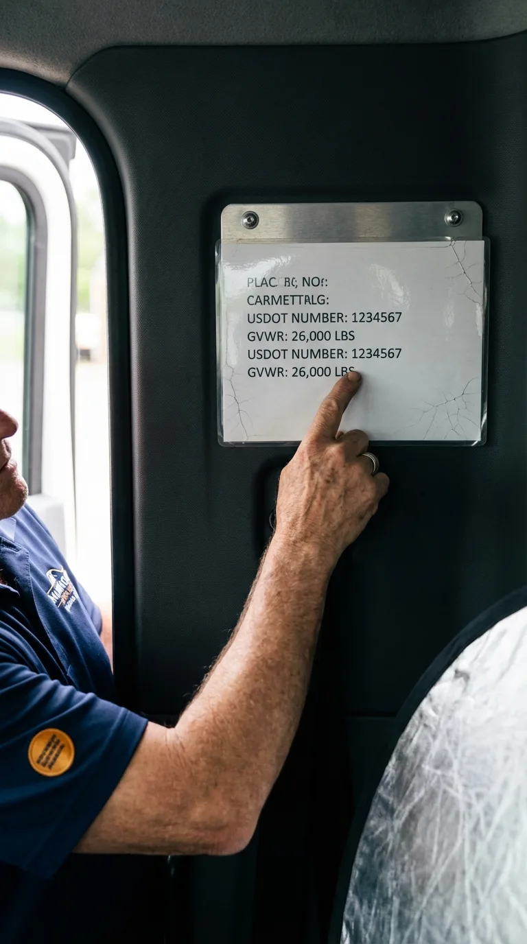 USDOT licensing placard verification in New Plymouth